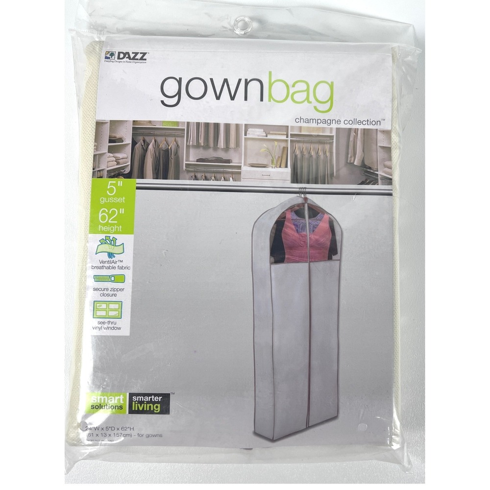 Heavy Coat Gown/Dress Bag Closet 62" Gusseted Breathable Garment Storage Cover